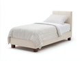 Camas individuales tapizadas 205x98x95 cm - beige - para dormitorio moderno