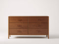Cómodas de madera 140x45x85 cm - marrón - diseño moderno con 6 cajones