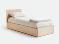 Camas individuales de madera 205x100x88 cm - marrón claro - diseño minimalista para dormitorio