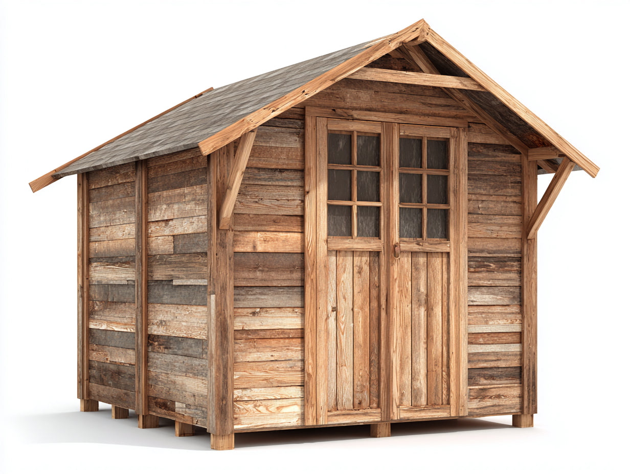 Casetas de jardín de madera 280x230x245 cm - marrón natural - estilo rústico