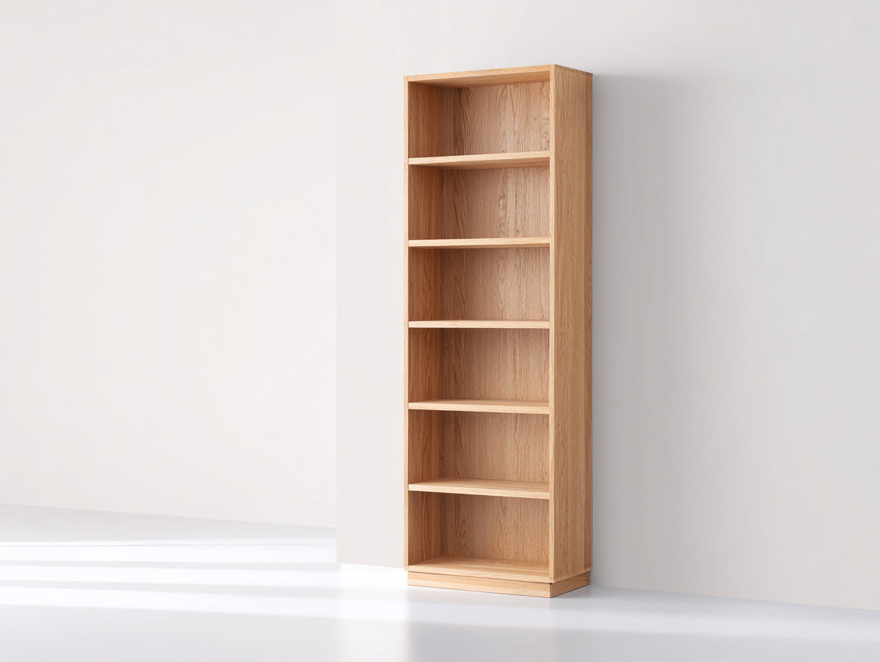 Estanterías de madera con 6 niveles 60x30x190 cm - marrón claro - diseño vertical moderno