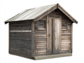 Casetas de jardín de madera 260x205x225 cm - marrón envejecido - estilo rústico con tejado inclinado