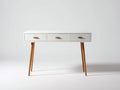 Mesas de oficina de madera con 3 cajones 120x55x78 cm - blanco y marrón - estilo moderno