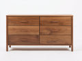 Cómodas de madera con 6 cajones 140x45x85 cm - marrón - diseño moderno